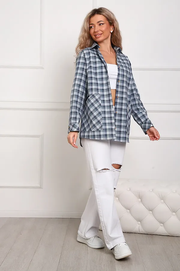 Рубашка 1072 НАТАЛИ, серый - фото 2