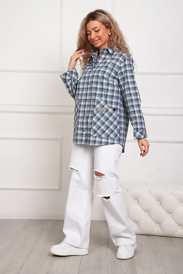 Рубашка 1072 НАТАЛИ, серый - фото 2