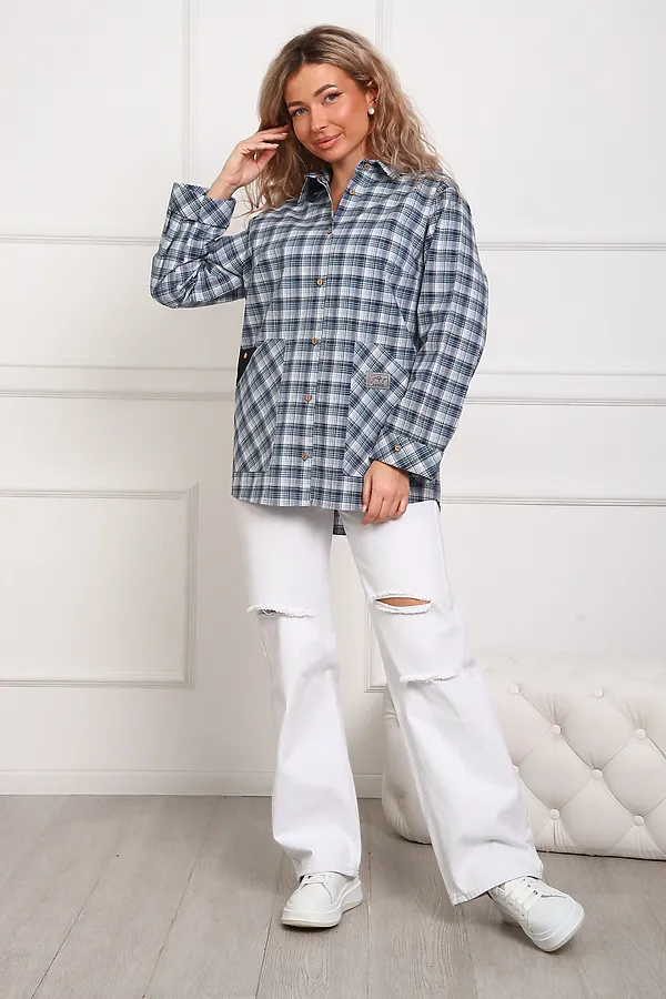 Рубашка 1072 НАТАЛИ, серый - фото 2