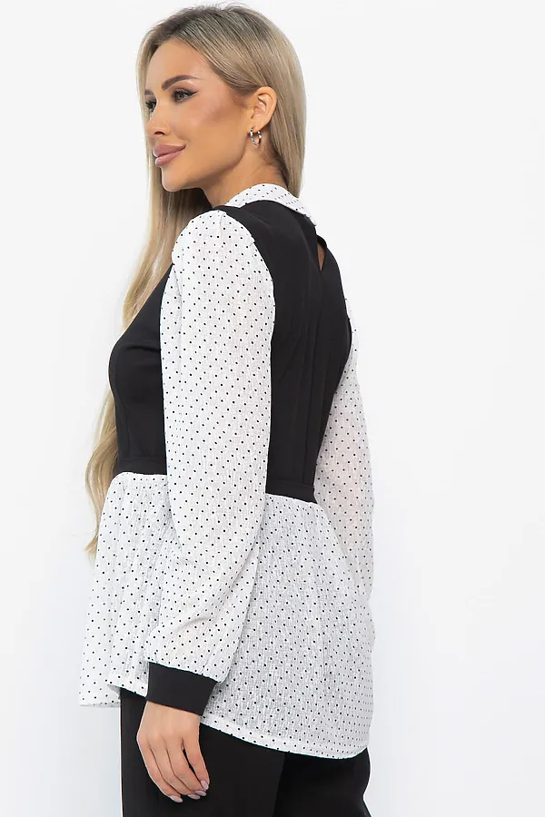 Блуза LADY TAIGA, черно-белая - фото 2