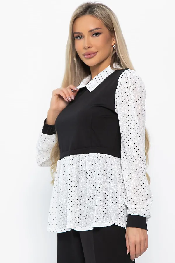 Блуза LADY TAIGA, черно-белая - фото 2