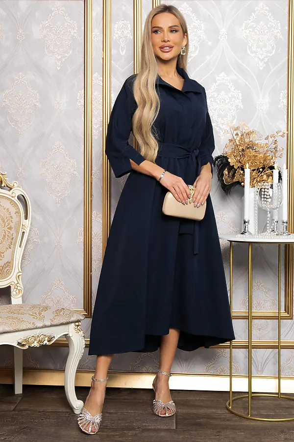 Платье LADY TAIGA, темно-синее - фото 2