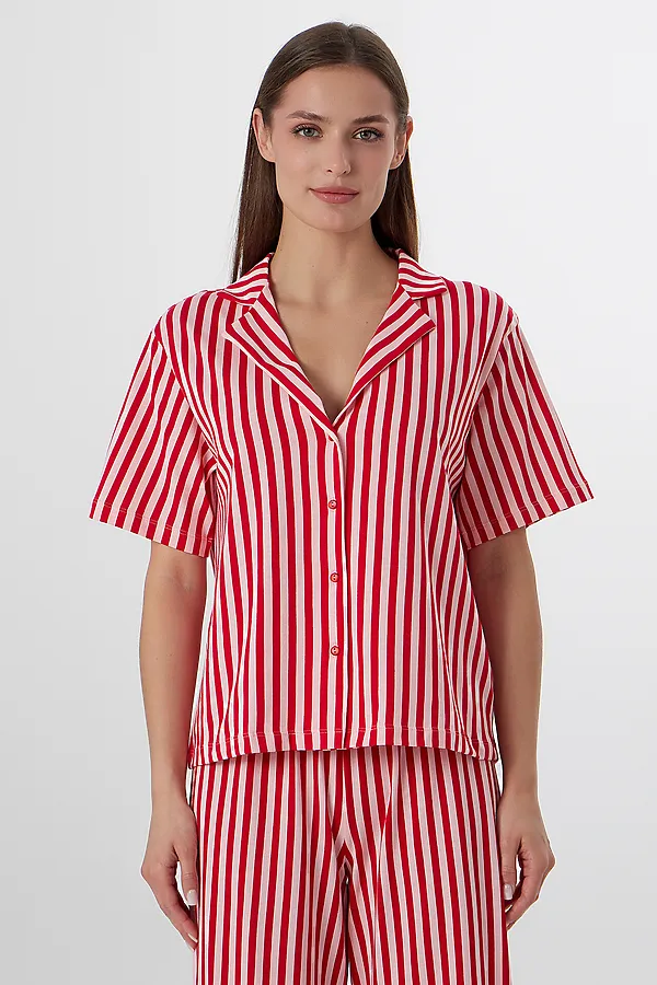 Пижама MARK FORMELLE, розово -красная полоска - фото 2