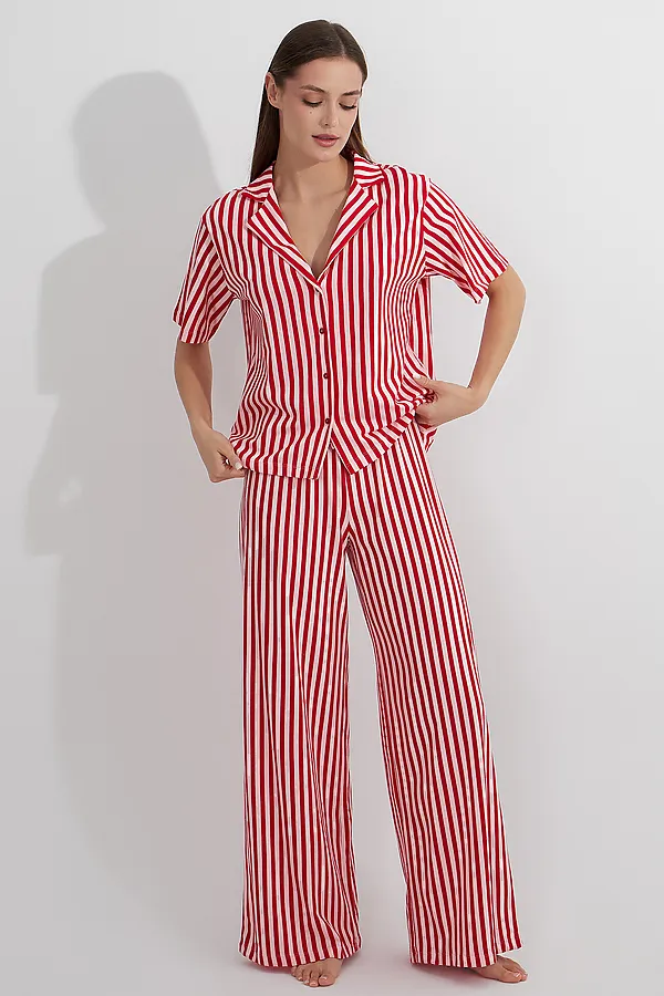 Пижама MARK FORMELLE, розово -красная полоска - фото 2