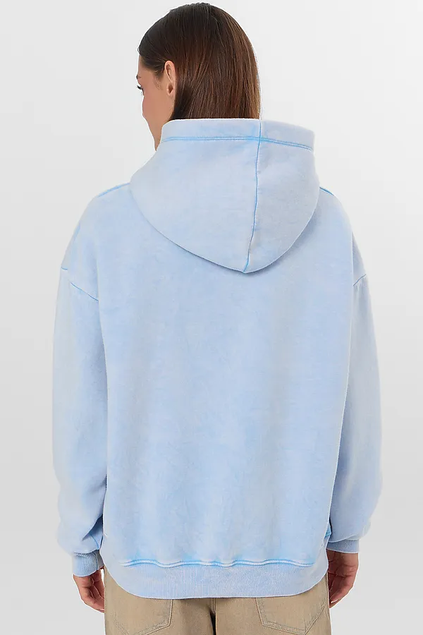 Худи MARK FORMELLE, acid wash голубой +печать - фото 2