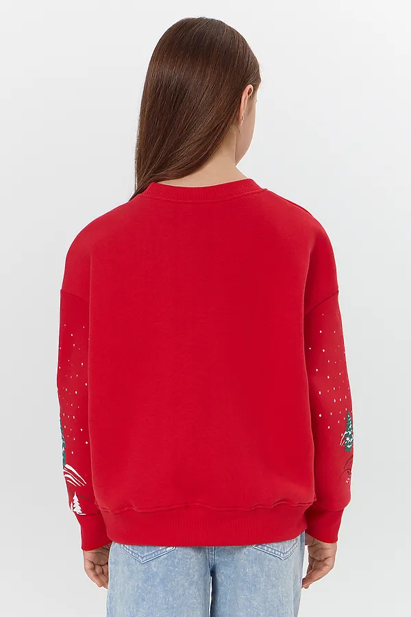 Свитшот MARK FORMELLE, красный +печать2 - фото 2