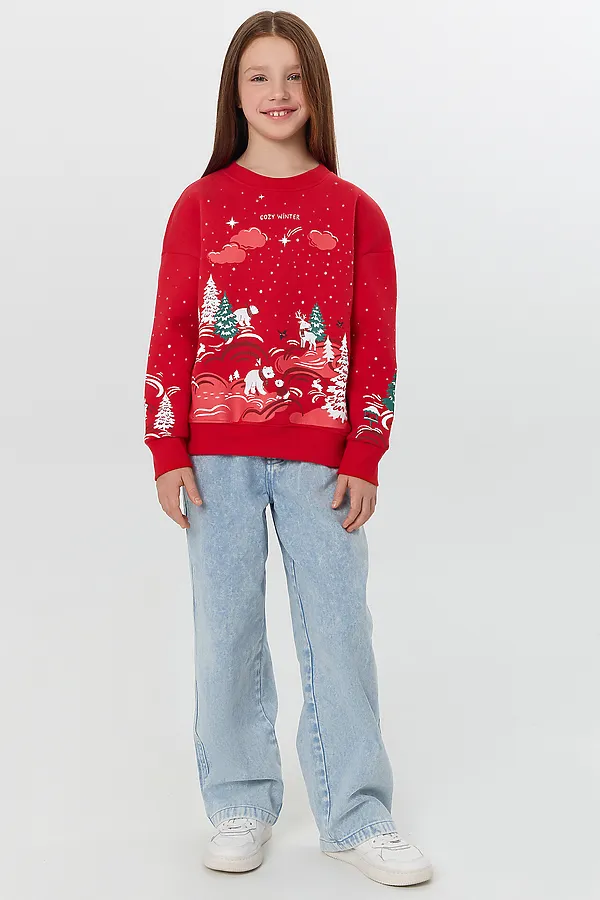 Свитшот MARK FORMELLE, красный +печать2 - фото 2