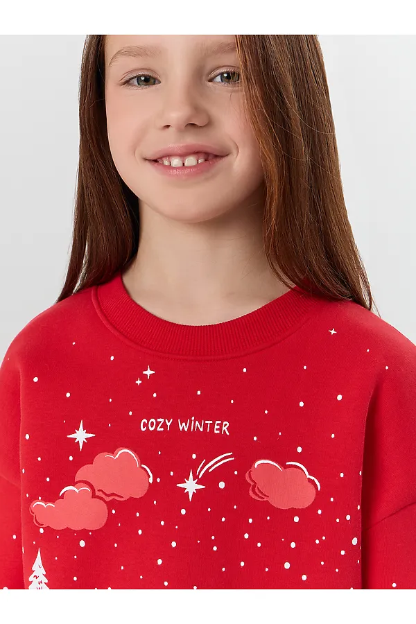 Свитшот MARK FORMELLE, красный +печать2 - фото 2