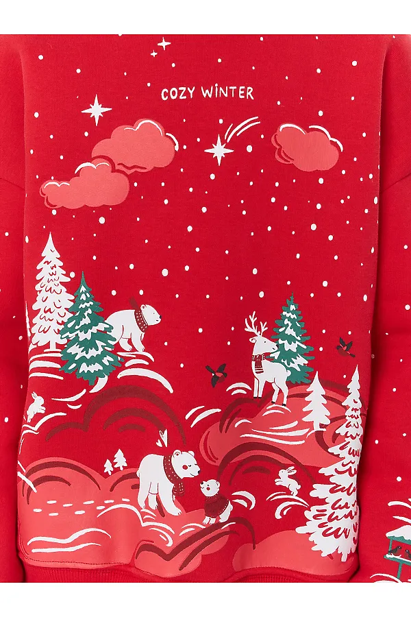 Свитшот MARK FORMELLE, красный +печать2 - фото 2