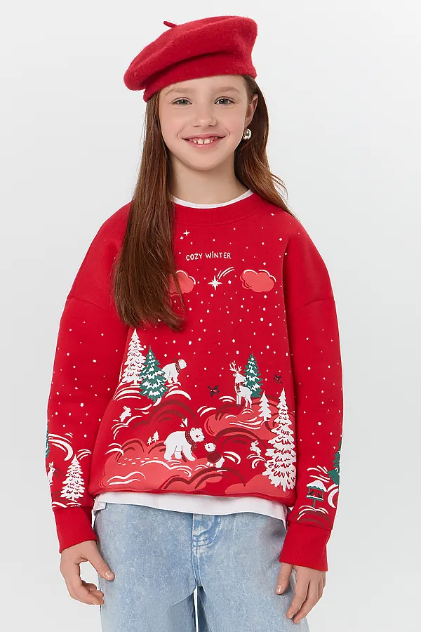 Свитшот MARK FORMELLE, красный +печать2 - фото 2