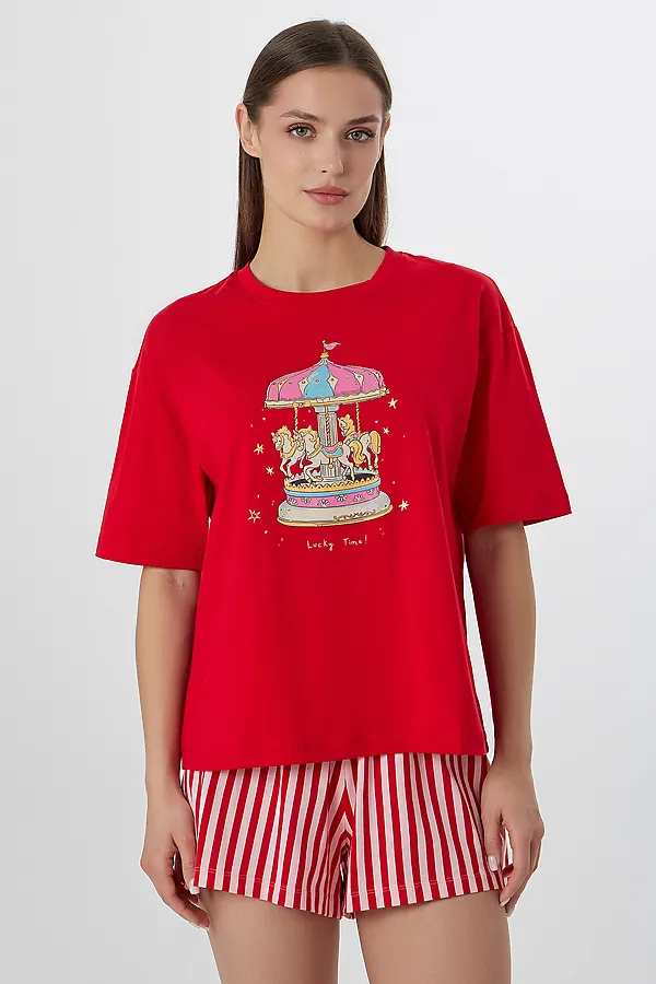 Пижама MARK FORMELLE, красный +розово -красная полоска - фото 2