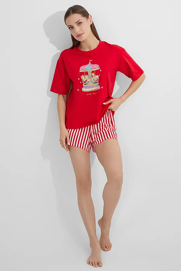 Пижама MARK FORMELLE, красный +розово -красная полоска - фото 2