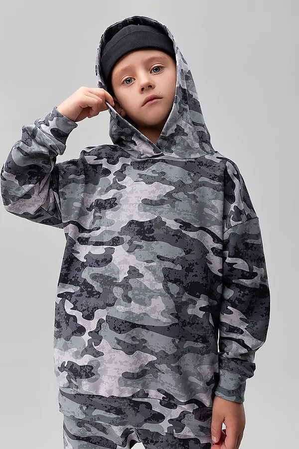 Костюм (Худи+Брюки) BODO, темно-серый камуфляж - фото 2