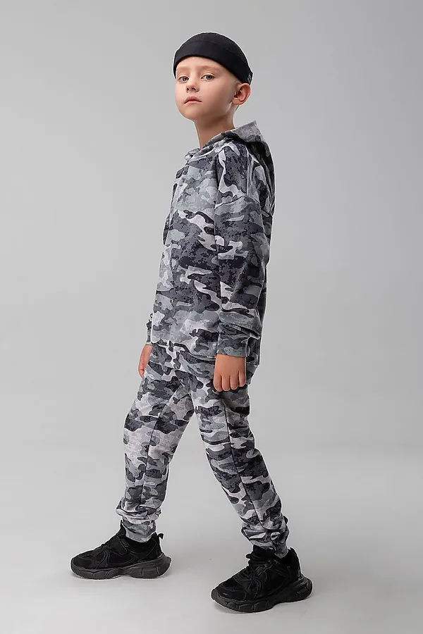 Костюм (Худи+Брюки) BODO, темно-серый камуфляж - фото 2