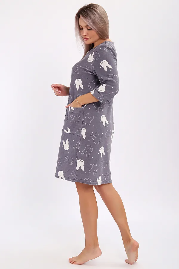 Халат махра 513 НАТАЛИ, графит - фото 2