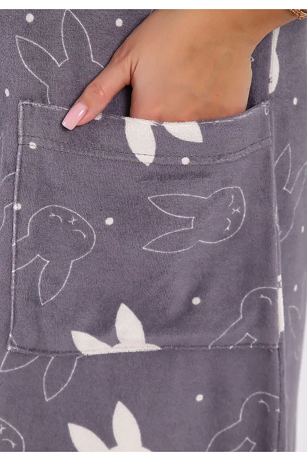 Халат махра 513 НАТАЛИ, графит - фото 2