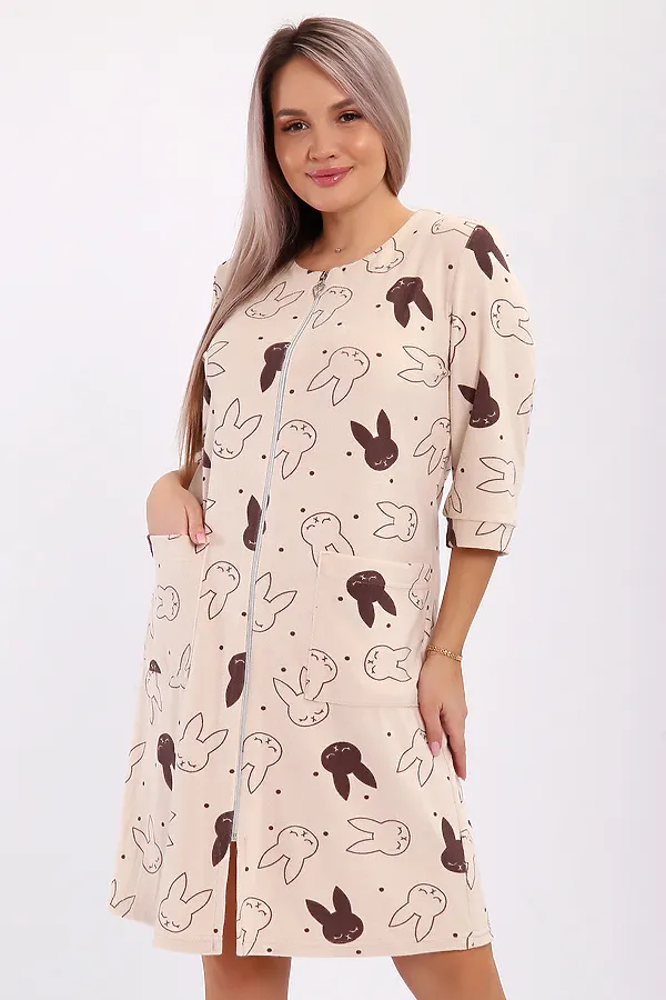 Халат махра 513 НАТАЛИ, песочный - фото 2