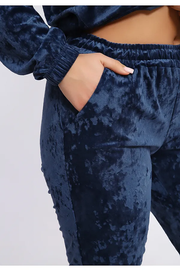 Костюм с брюками велюровый 635П НАТАЛИ, синий - фото 2