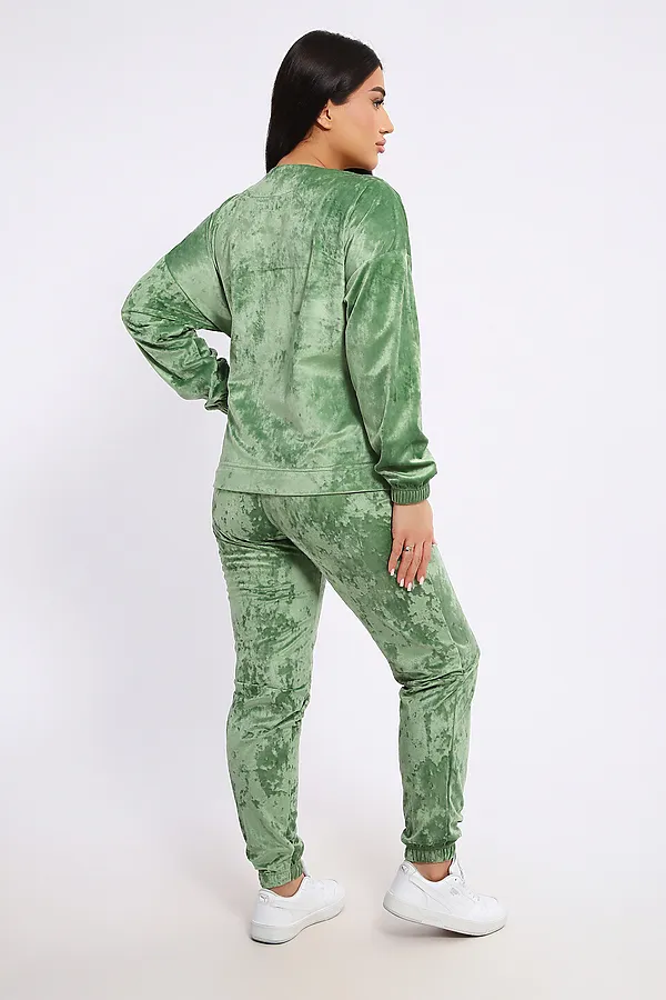 Костюм с брюками велюровый 635П НАТАЛИ, оливковый - фото 2