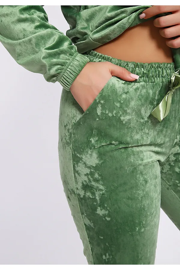 Костюм с брюками велюровый 635П НАТАЛИ, оливковый - фото 2
