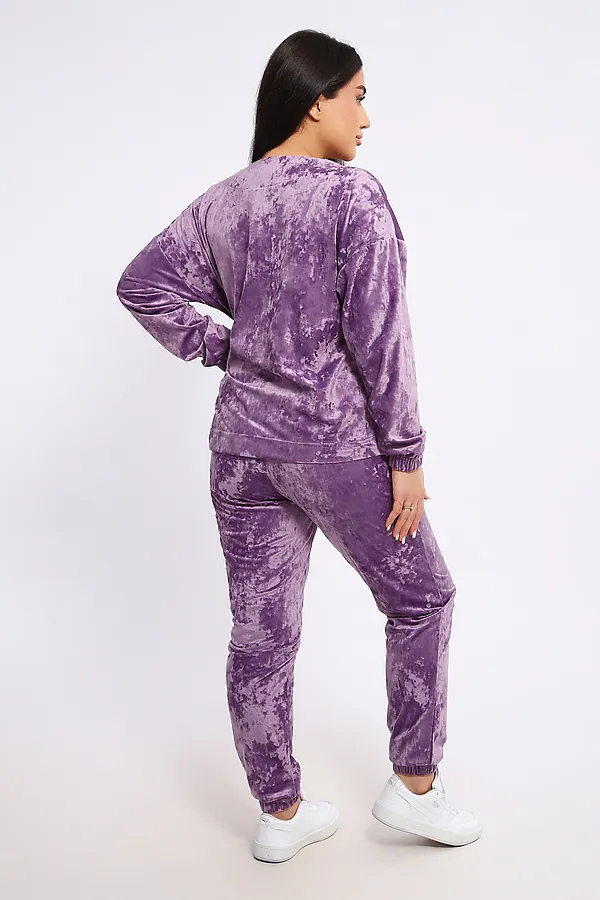 Костюм с брюками велюровый 635П НАТАЛИ, лаванда - фото 2