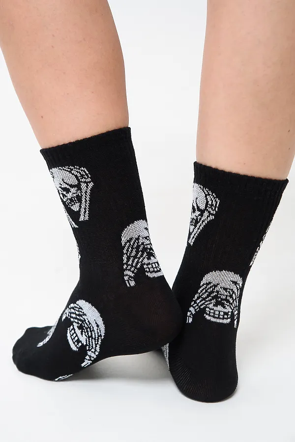 Носки стандарт Скелет (набор 4 пары) НАТАЛИ, белый, джинс, черный, оранжевый - фото 2