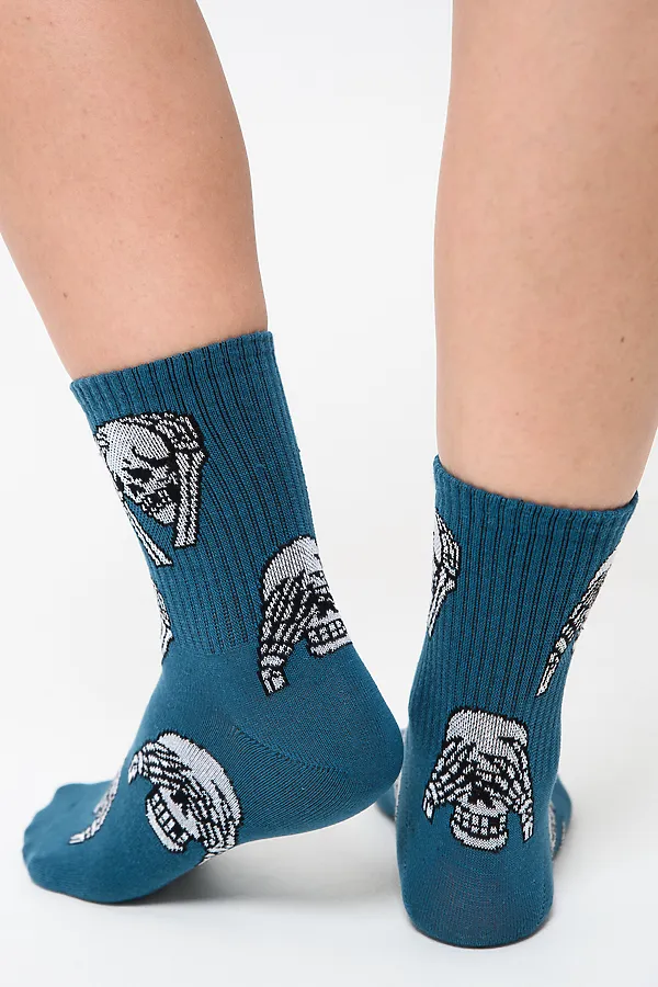 Носки стандарт Скелет (набор 4 пары) НАТАЛИ, белый, джинс, черный, оранжевый - фото 2