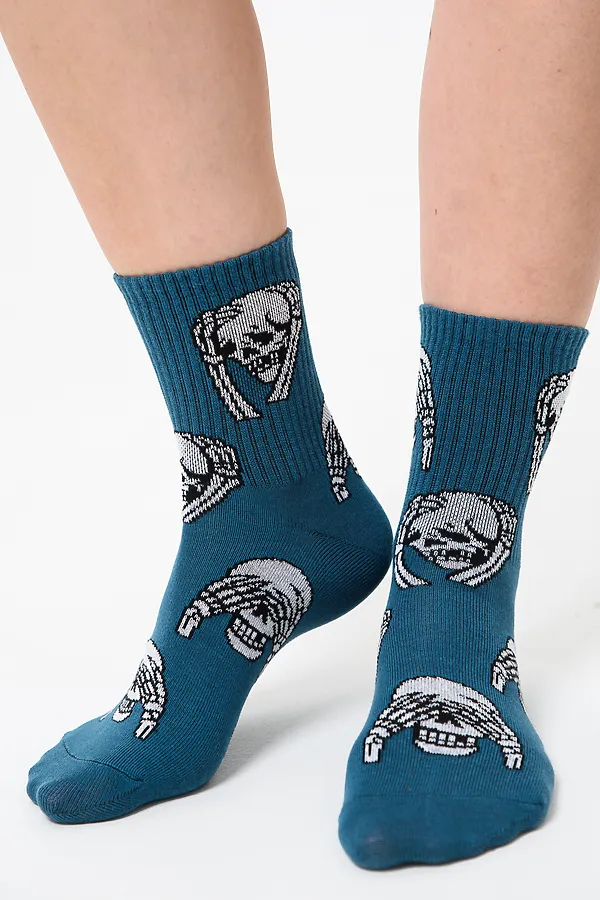 Носки стандарт Скелет (набор 4 пары) НАТАЛИ, белый, джинс, черный, оранжевый - фото 2