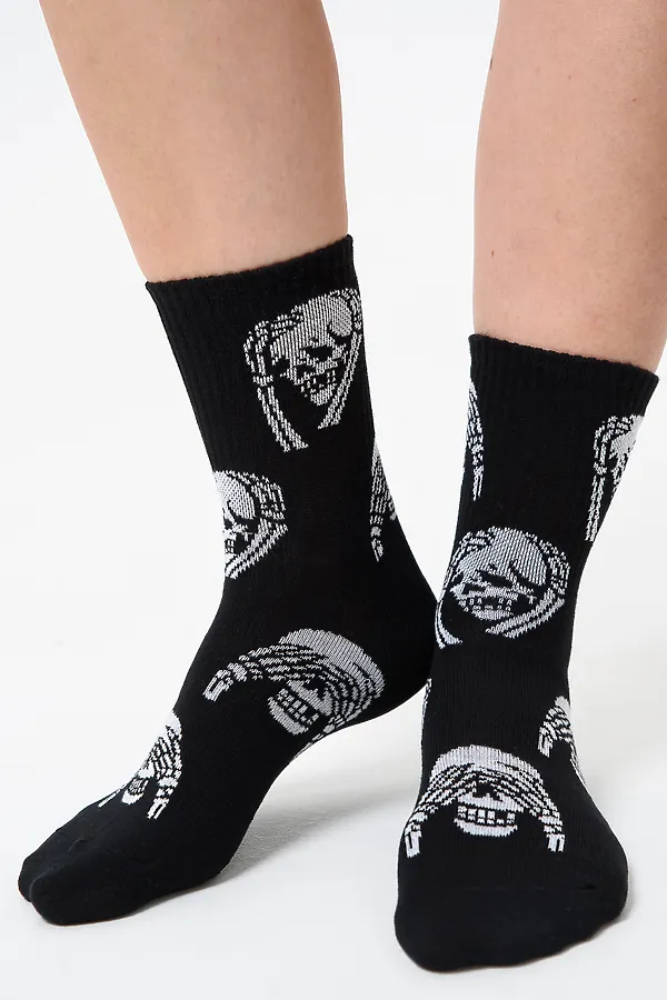 Носки стандарт Скелет (набор 4 пары) НАТАЛИ, белый, джинс, черный, оранжевый - фото 2