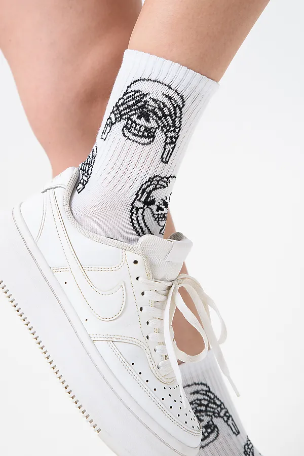 Носки стандарт Скелет (набор 4 пары) НАТАЛИ, белый, джинс, черный, оранжевый - фото 2