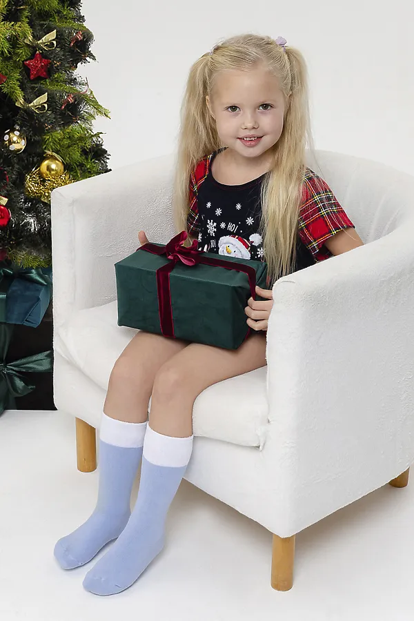 Детские гольфы Снежинка (набор 2 пары) НАТАЛИ, голубой - фото 2