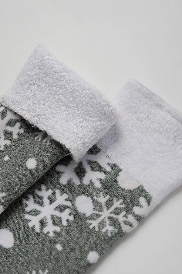 Детские гольфы Снежинка (набор 2 пары) НАТАЛИ, олива - фото 2