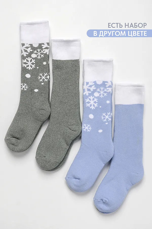 Детские гольфы Снежинка (набор 2 пары) НАТАЛИ, олива - фото 2