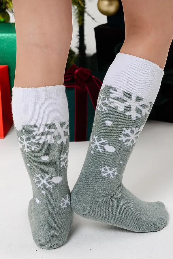 Детские гольфы Снежинка (набор 2 пары) НАТАЛИ, олива - фото 2