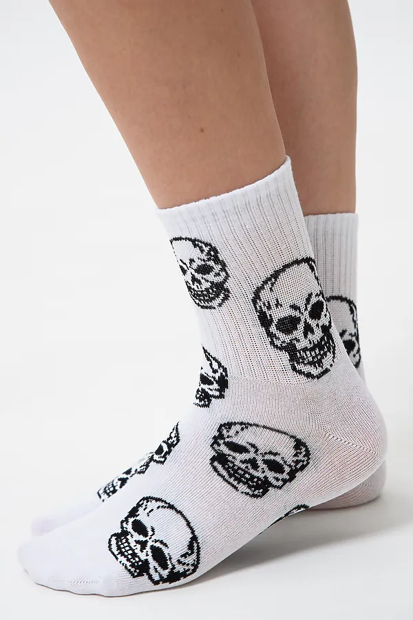 Носки высокие Череп (набор 2 пары) НАТАЛИ, белый, черный - фото 2