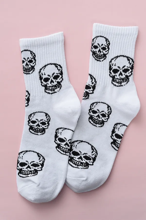 Носки высокие Череп (набор 2 пары) НАТАЛИ, белый, черный - фото 2