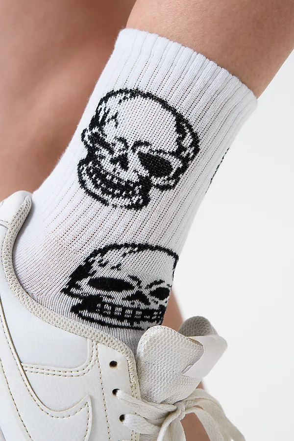 Носки высокие Череп (набор 2 пары) НАТАЛИ, белый, черный - фото 2