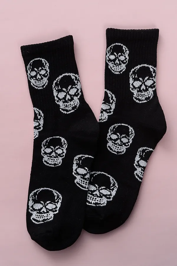 Носки высокие Череп (набор 2 пары) НАТАЛИ, белый, черный - фото 2