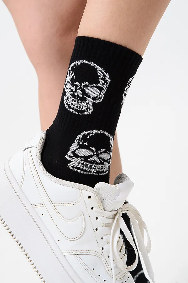 Носки высокие Череп (набор 2 пары) НАТАЛИ, белый, черный - фото 2