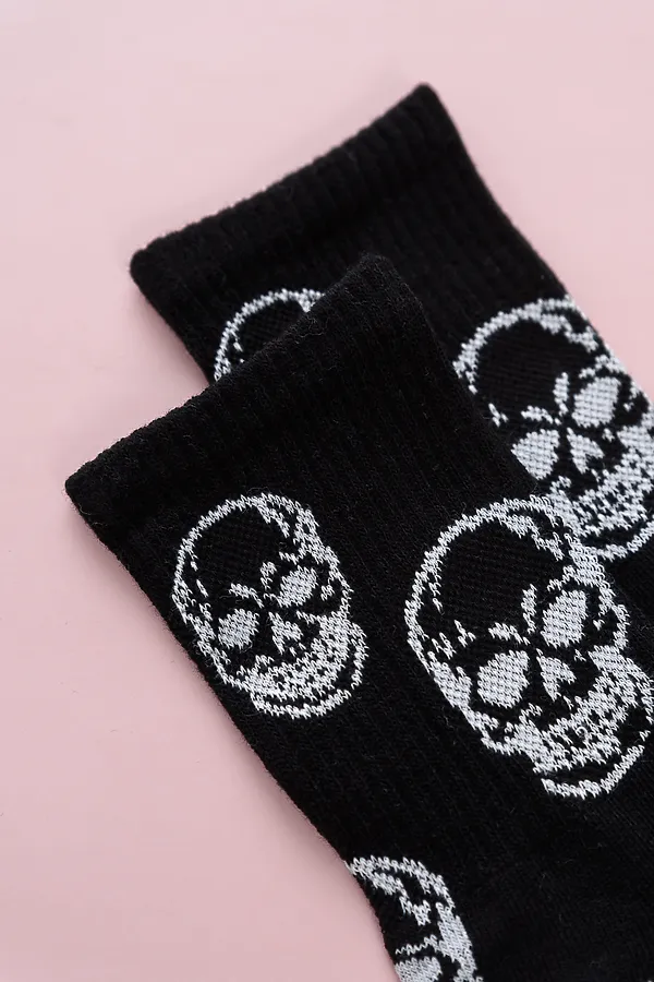 Носки высокие Череп (набор 2 пары) НАТАЛИ, белый, черный - фото 2