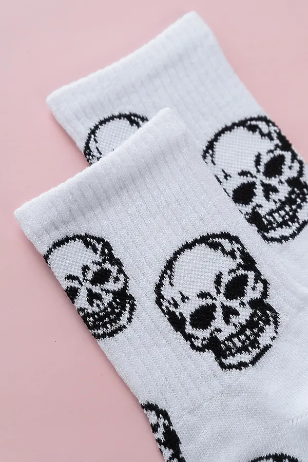 Носки высокие Череп (набор 2 пары) НАТАЛИ, белый, черный - фото 2