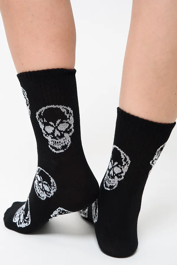 Носки высокие Череп (набор 2 пары) НАТАЛИ, белый, черный - фото 2