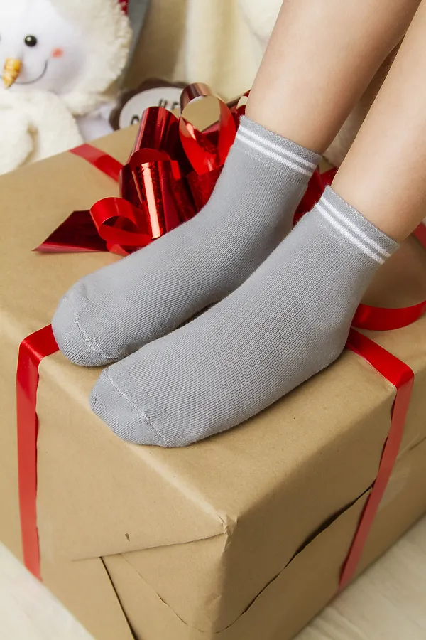 Детские носки стандарт Сезон (набор 3 пары) НАТАЛИ, джинс, серый, черный - фото 2