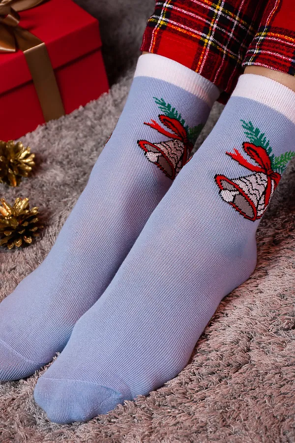 Носки стандарт Тройка (набор 3 пары) НАТАЛИ, голубой, джинс - фото 2