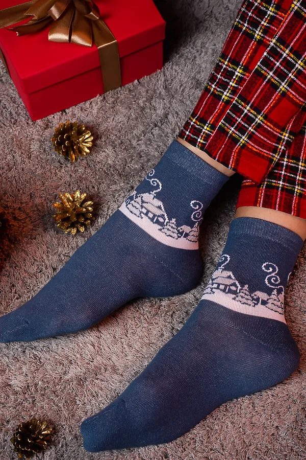 Носки стандарт Тройка (набор 3 пары) НАТАЛИ, голубой, джинс - фото 2