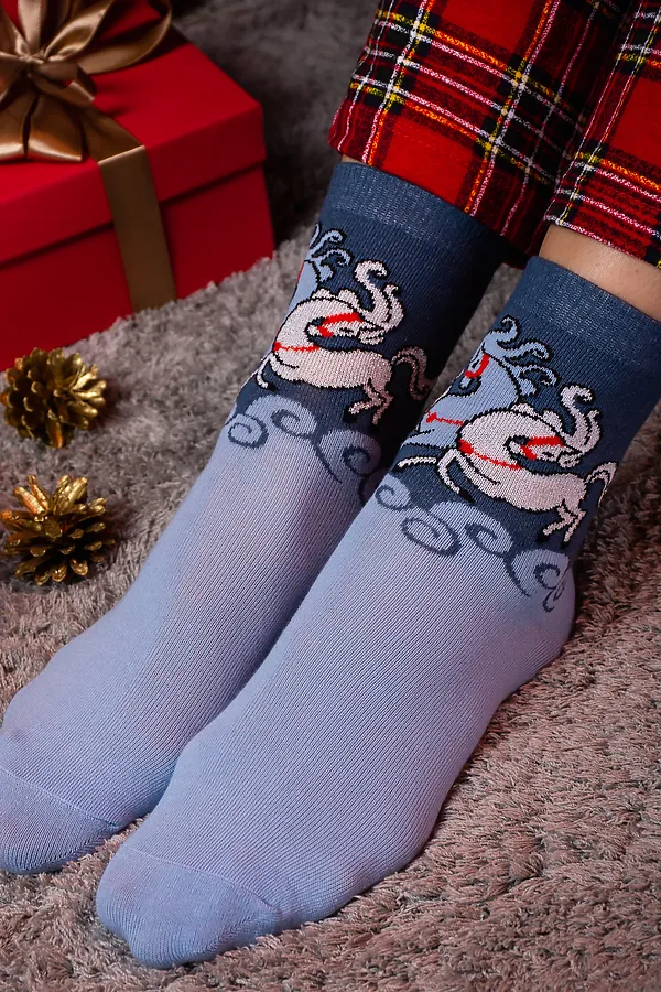 Носки стандарт Тройка (набор 3 пары) НАТАЛИ, голубой, джинс - фото 2