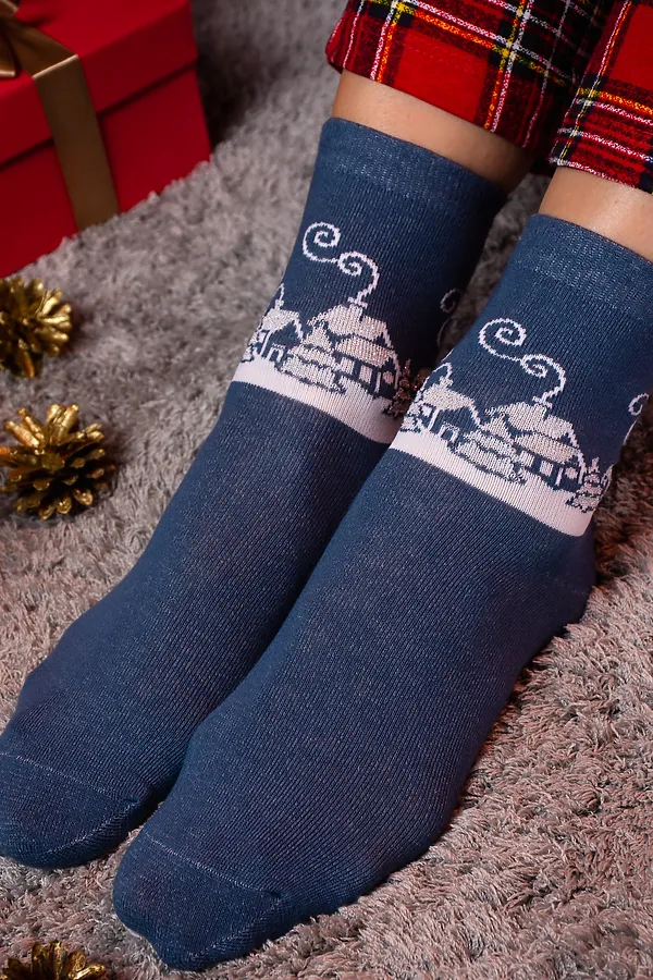 Носки стандарт Тройка (набор 3 пары) НАТАЛИ, голубой, джинс - фото 2