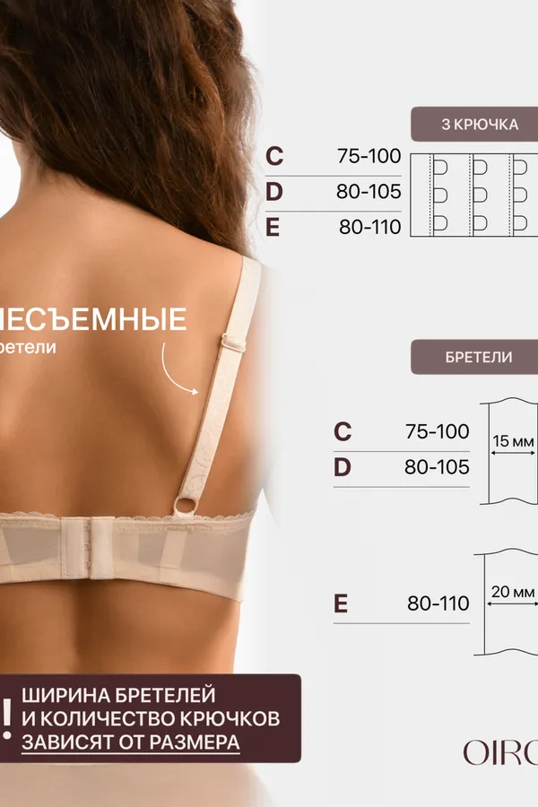 Бюстгальтер OIRO кружевной с мягкой чашей Oleandr 1415013 НАТАЛИ, бежевый - фото 2