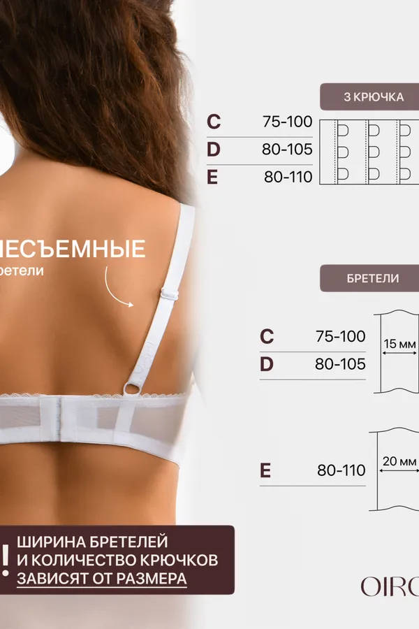 Бюстгальтер OIRO кружевной с мягкой чашей Oleandr 1415013 НАТАЛИ, белый - фото 2