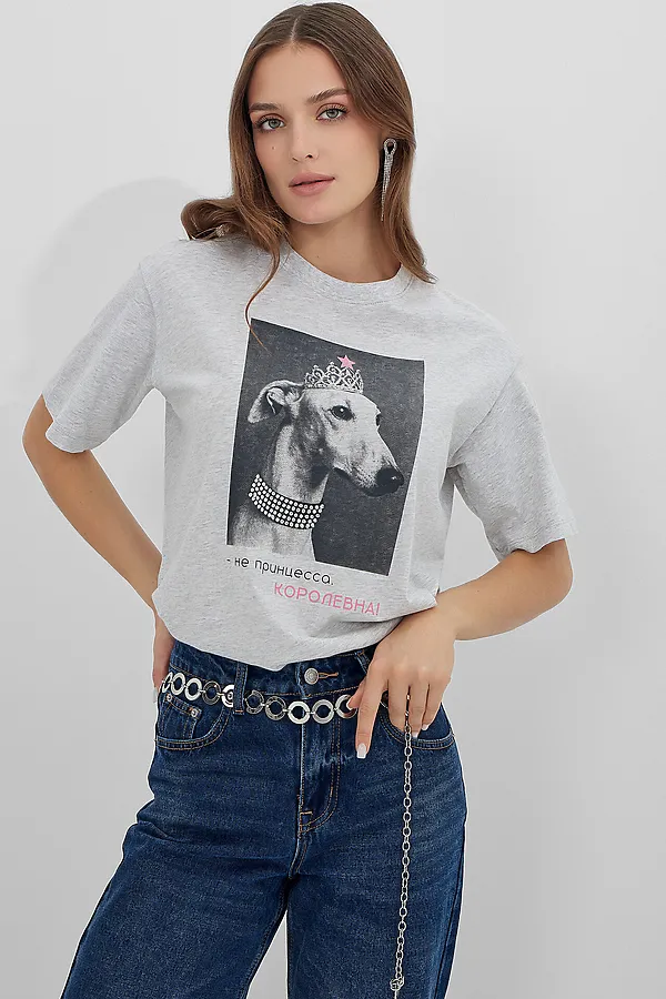 Футболка  MARK FORMELLE, серый меланж 4306-а +печать4 - фото 2